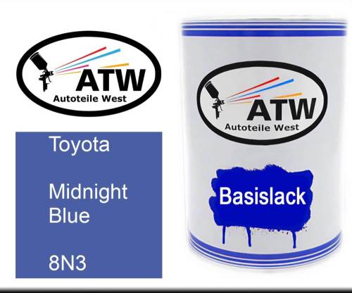 Toyota, Midnight Blue, 8N3: 500ml Lackdose, von ATW Autoteile West.